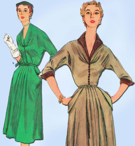 1950s Vintage Simplicity Sewing Pattern 4920 Uncut Misses Cocktail Dress Sz 16