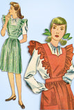 1940s Vintage Simplicity Sewing Pattern 4921 Easy WWII Pinafore Dress Sz 32 Bust