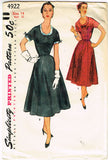 1950s Vintage Simplicity Sewing Pattern 4922 Uncut Misses Cocktail Dress Size 14