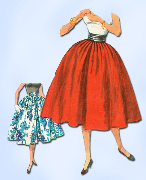 1950s Vintage Simplicity Sewing Pattern 4927 FF Misses Circle Skirt Easy Sz 24 W