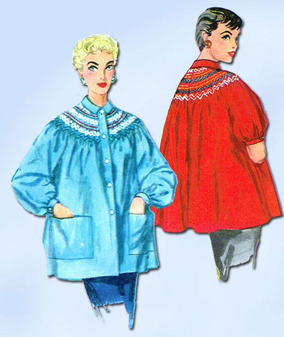 1950s Vintage SImplicity Sewing Pattern 4934 Uncut Misses Smocked Smock Size 14