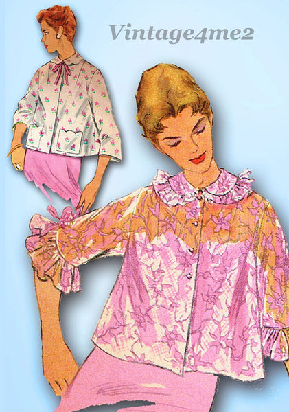 1950s Vintage Simplicity Sewing Pattern 4935 Uncut Misses' Bedjacket Size 18 36B
