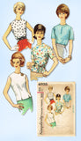 1960s Original Vintage Simplicity Pattern 4935 Misses Monogram Blouse Set Sz 34B