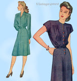 Simplicity 4936: 1940s Charming Misses WWII Dress Sz 32 B Vintage Sewing Pattern