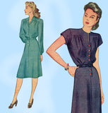 Simplicity 4936: 1940s Charming Misses WWII Dress Sz 32 B Vintage Sewing Pattern
