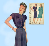 Simplicity 4936: 1940s Charming Misses WWII Dress Sz 32 B Vintage Sewing Pattern