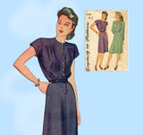 Simplicity 4936: 1940s Charming Misses WWII Dress Sz 34 B Vintage Sewing Pattern