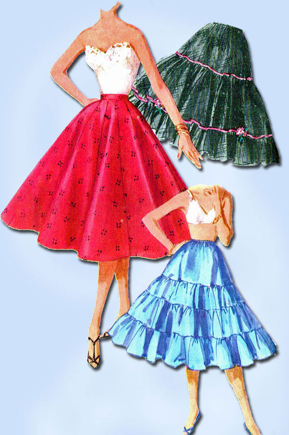 1950s Vintage Simplicity Sewing Pattern 4937 Uncut Misses Petticoat Set Sz 26 W