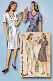 1940s Vintage Simplicity Sewing Pattern 4942 WWII Easy Misses Dress Size 34 Bust