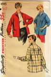 1950s Vintage Simplicity Sewing Pattern 4945 Uncut Misses Shirt Jacket Size 30 B