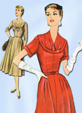 1950s Vintage Simplicity Sewing Pattern Uncut Misses Afternoon Dress Sz 18.5 37B