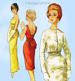 1960s Vintage Simplicity Sewing Pattern 4653 Misses Cocktail Dress & Jacket 32B