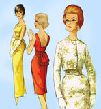 1960s Vintage Simplicity Sewing Pattern 4653 Misses Cocktail Dress & Jacket 32B