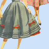 1950s Vintage Simplicity Sewing Pattern 4957 Uncut Misses Skirt Size 24 Waist
