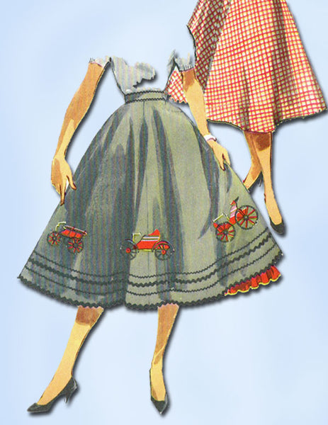 1950s Vintage Misses Circle Skirt Uncut 1954 Simplicity VTG Sewing Pattern 26 W