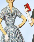 1950s Vintage Misses Afternoon Dress Uncut Simplicity Sewing Pattern Sz 18.5 37B