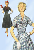1950s Vintage Misses Afternoon Dress Uncut Simplicity Sewing Pattern Sz 18.5 37B