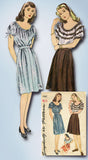 1940s Vintage Simplicity Sewing Pattern 4961 WWII Misses Skirt and Blouse Sz 30B - Vintage4me2