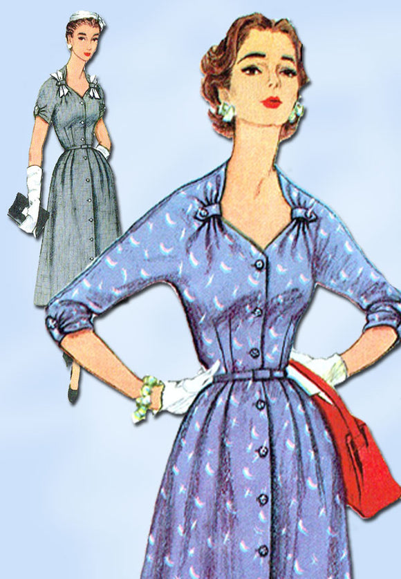 1950s Vintage Misses Dress Uncut 1954 Simplicity Sewing Pattern 4962 Size 18