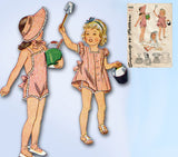 1940s Vintage Simplicity Sewing Pattern 4968 WWII Toddler Girls Sun Suit & Dress 4
