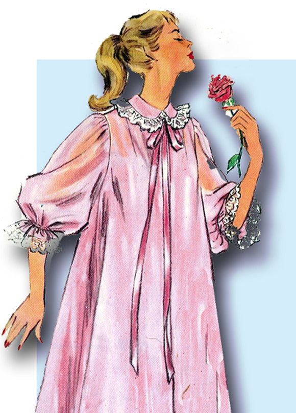 1950s Vintage Simplicity Sewing Pattern 4972 Misses Peignoir or Negligee Sz 30 B