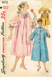 1950s Vintage Simplicity Sewing Pattern 4972 Misses Peignoir or Negligee Sz 30 B