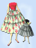 1950s Vintage Simplicity Sewing Pattern 4976 Uncut Misses Tiered Skirt Size 24 W