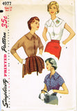 1950s Misses Simplicity Sewing Pattern 4977 Uncut Misses Blouse Size 14 32B
