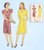 1940s Vintage Simplicity Sewing Pattern 4985 Easy WWII Misses Dress Size 34 Bust