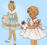 1950s Vintage Simplicity Sewing Pattern 4988 Uncut Toddler Girls Dress Size 3