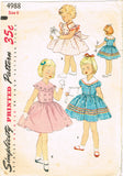 Simplicity 4988 Toddler Girls Dress Size 6