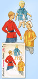 1950s Vintage Simplicity Sewing Pattern 4991 Uncut Girls Pullover Jacket Size 4 - Vintage4me2