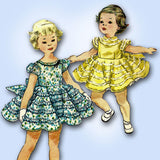 1950s Vintage Simplicity Sewing Pattern 4992 Toddler Girls Party Dress Sz 4 23B