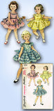 1950s Vintage Simplicity Sewing Pattern 4992 Toddler Girls Party Dress Sz 4 23B