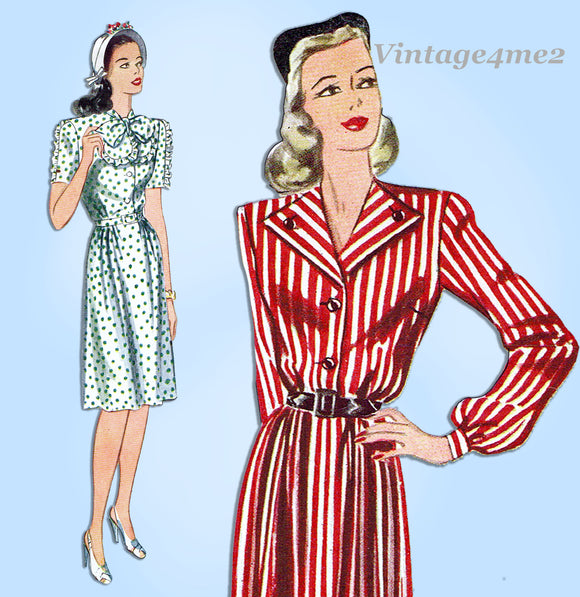 Simplicity 4779: 1940s Uncut Misses WWII Dress Sz 38 Bust Vintage Sewing Pattern
