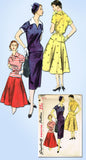 1950s Vintage Simplicity Sewing Pattern 4997 Uncut Misses Two Piece Dress Sz 12