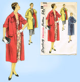 Simplicity 4999: 1950s Uncut Misses Coat Size 32 Bust Vintage Sewing Pattern