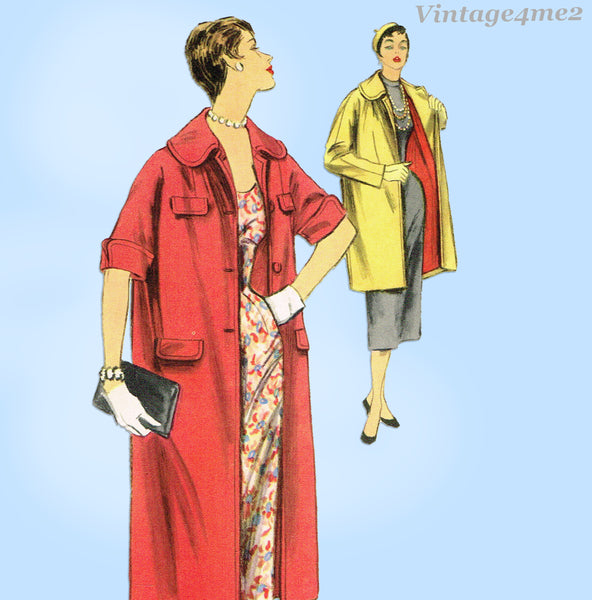 Simplicity 4999: 1950s Uncut Misses Coat Size 32 Bust Vintage Sewing Pattern
