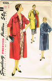 1950s Vintage Simplicity Sewing Pattern 4449 Uncut Misses Winter Coat Size 14