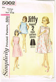 1960s Vintage Simplicity Sewing Pattern 5002 Uncut Misses Jiffy Nightgown Set Sz Med