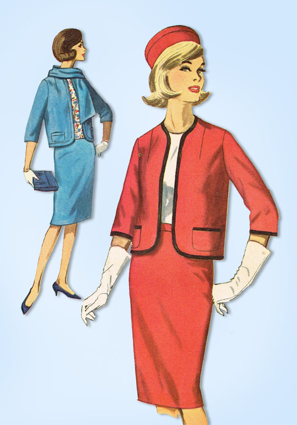 1960s Original Vintage Simplicity Pattern 5126 Uncut Misses 3 Pc Suit Sz 33 Bust - Vintage4me2