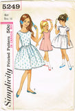 1960s Vintage Simplicity Sewing Pattern 5249 Uncut Little Girls Dress Size 12