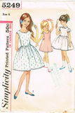 1960s Vintage Simplicity Sewing Pattern 5249 Uncut Toddler Girls Dress Size 6