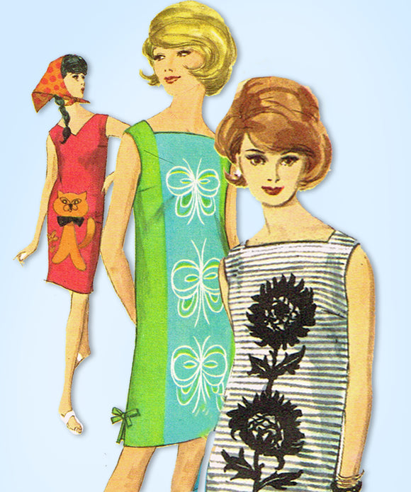 1960s Original Vintage Simplicity Pattern 5309 Easy Uncut Misses Sun Dress 34 B