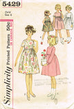 1960s Vintage Simplicity Sewing Pattern 5429 Uncut Toddler Girls Dress Size 6