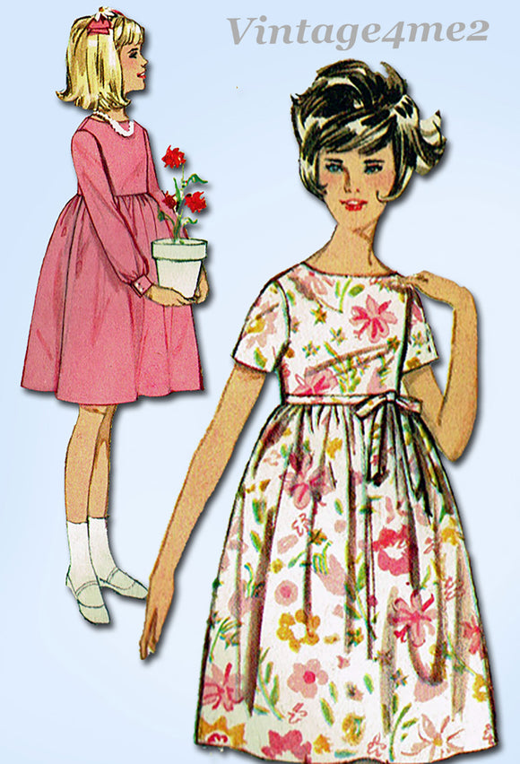 1960s Vintage Simplicity Sewing Pattern 5429 Uncut Toddler Girls Dress Size 2
