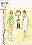 1960s Vintage Simplicity Sewing Pattern 5484 Misses Jiffy Shorts and Top Sz 34 B