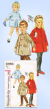1960s Original Vintage Simplicity Pattern 5685 Toddler Girls Raglan Coat Sz2
