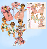 1960s Vintage Simplicity Sewing Pattern 5730 Cute 16in Tiny Tears Baby Doll Clothes