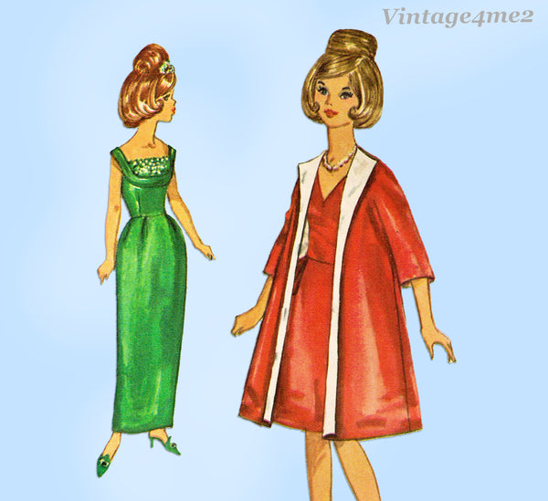 1960s Vintage Simplicity Sewing Pattern 5731 11.5in Tressy High Heel Doll Clothes